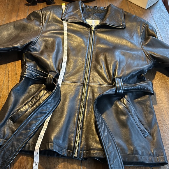 Vintage Valerie Stevens New Zealand Lambskin Belted Leather Jacket - Picture 8 of 8